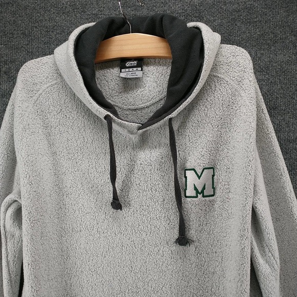 Fan Cloth Womens Michigan State Pullover Drawstring Hoodie Sweatshirt Gray 2XL - Picture 3 of 13
